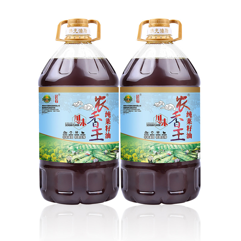 四川2019新非转基因农家菜籽油压榨菜油纯正香食用油5l约10斤包邮