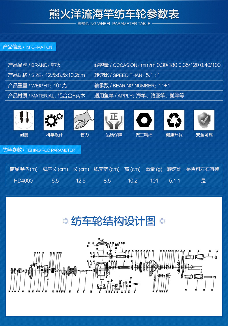 熊火  海竿洋流海钓竿