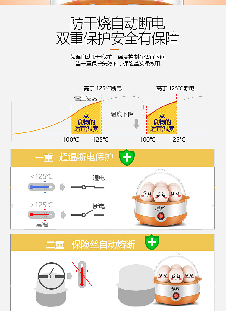 领锐/LINGRUI 蒸蛋器自动断电家用煮蛋器三层XB-PT05