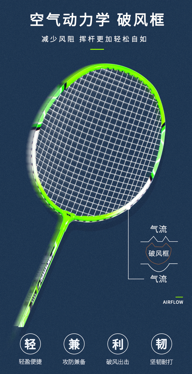 何大屋Hodtown 羽毛球拍双拍成人健身用羽毛球拍2支HDW1313 送3个羽毛球