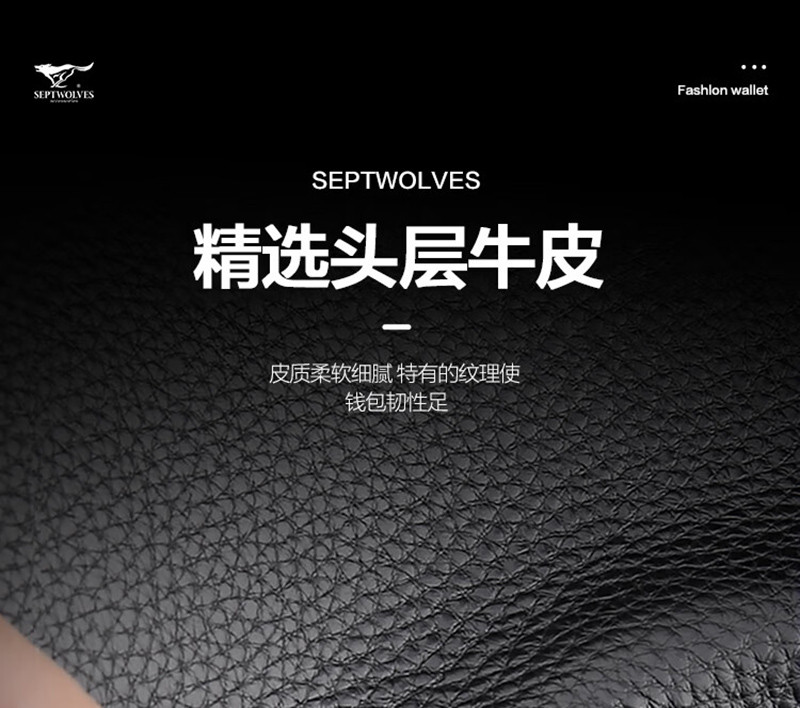 七匹狼（SEPTWOLVES） 长款钱包真皮手包 3A1310390-27