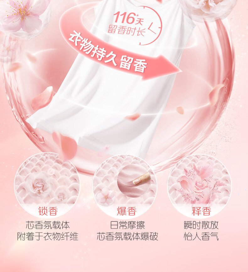 【立减17】蒂姆森 芯香氛浓缩洗衣凝珠(粉黛花海)800g (10gx80 颗)