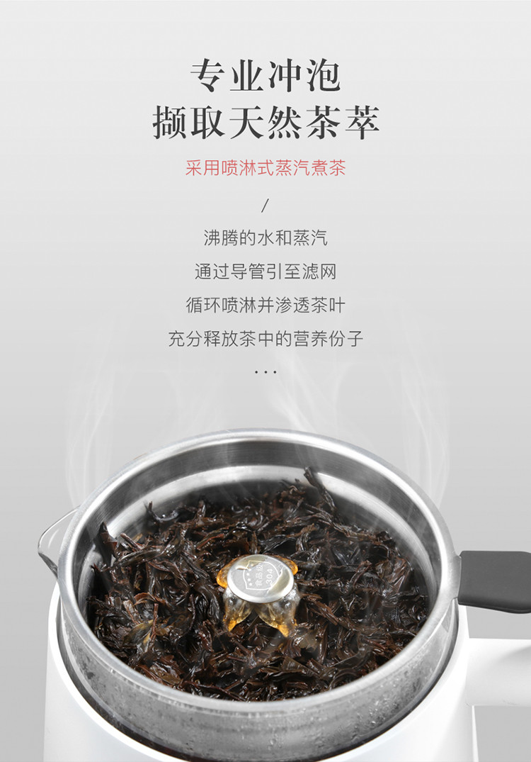 生活元素养生壶煮茶器蒸汽喷淋式煮茶壶普洱黑茶茶壶I19  0.8L