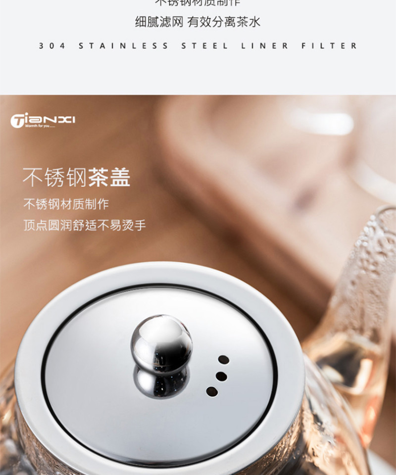 天喜/TIANXI 凉水壶茶具玻璃泡茶壶长嘴茶TBL173-600