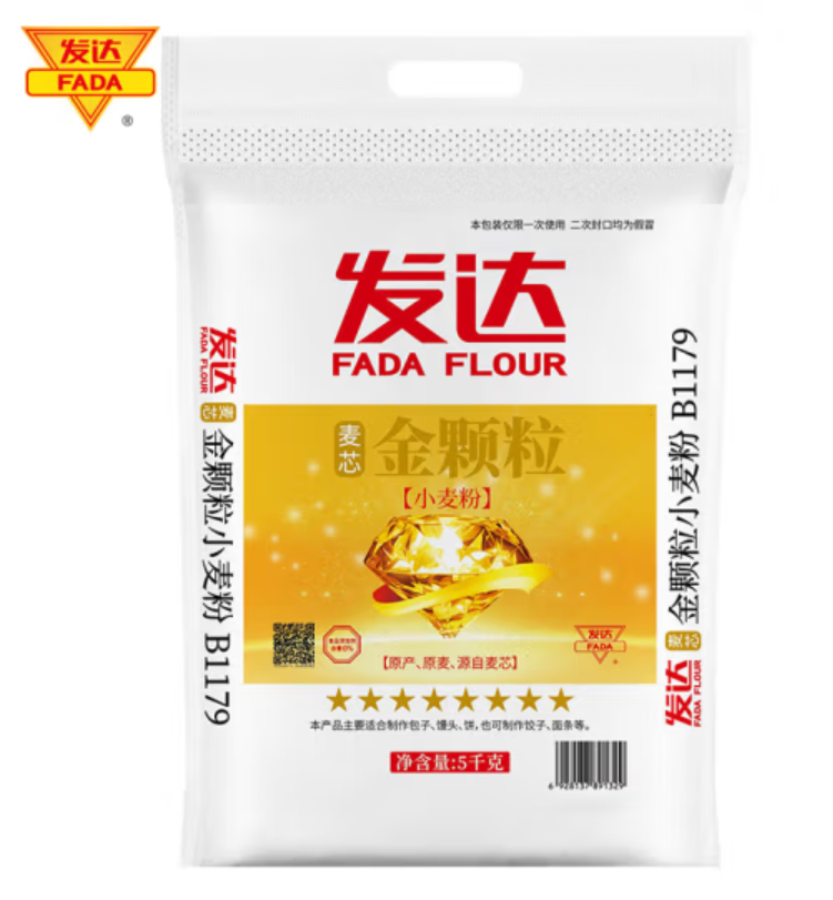 发达 麦芯金颗粒5kg面粉