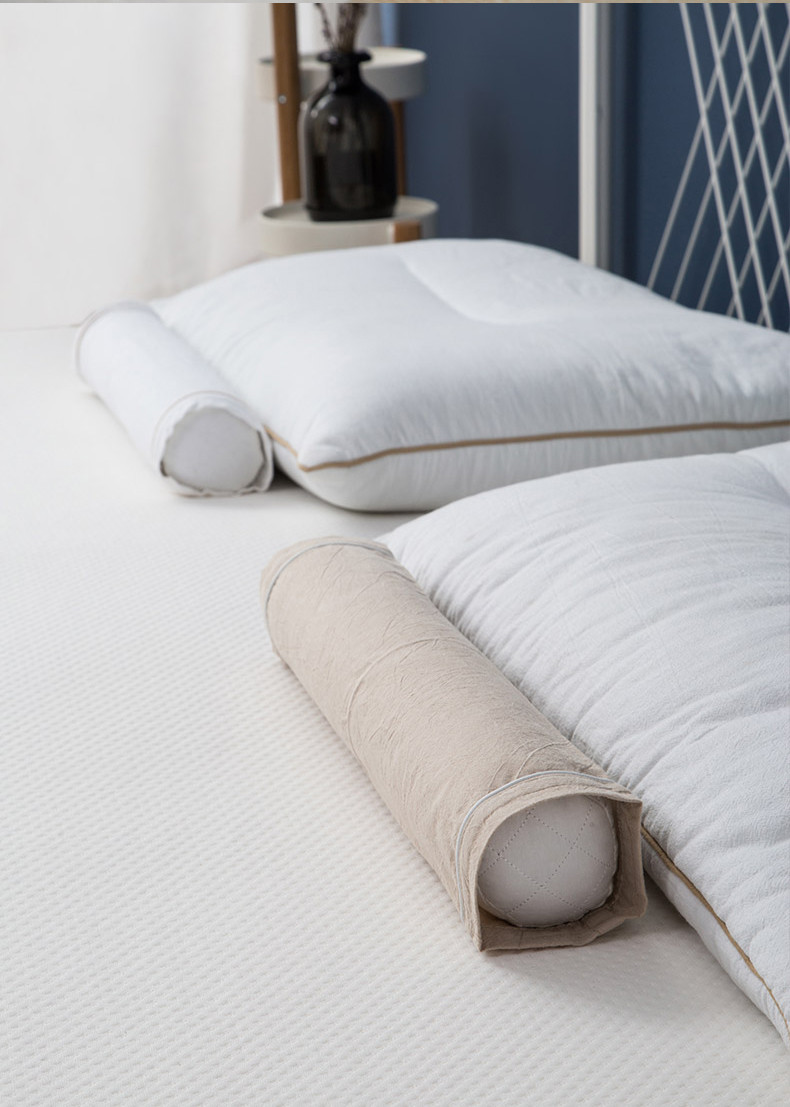 俞兆林 圆形荞麦护颈枕头纯棉单人枕芯（送枕套2只+散装荞麦）