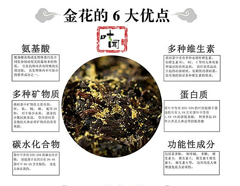 益叶知 安化黑茶湖南特产叶闻2012年千两老茶女士专饮纤靓黑茶双提礼盒装258g*2盒