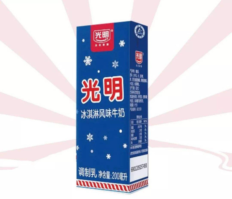 【包邮】 9月日期，新品上市 新日期光明网红牛奶冰淇淋风味牛奶200ml*12盒