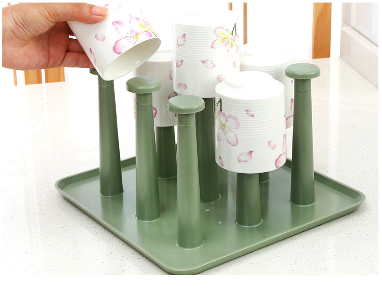 品兔 创意厨房沥水杯架杯子收纳架子 创意家居用品塑料杯托沥水架
