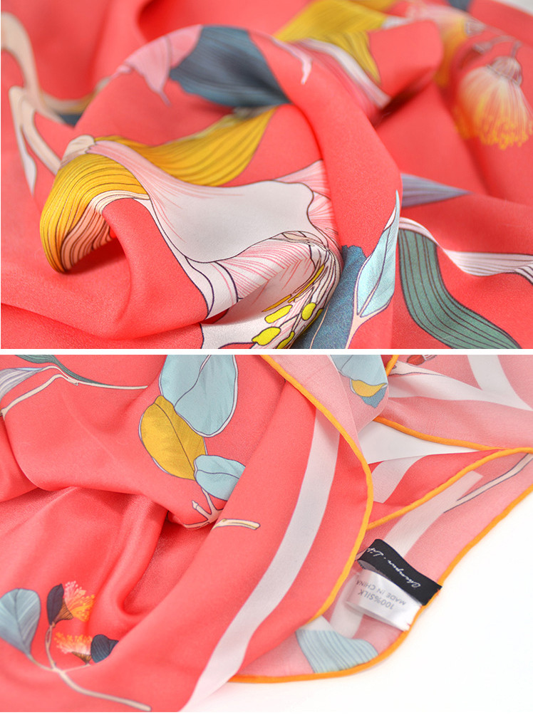 川朴Champur 芙罗拉花园 品质百搭真丝方巾丝巾围巾披肩