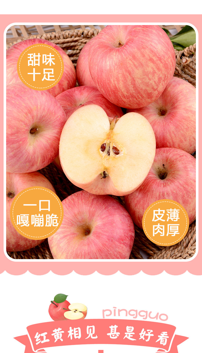 红富士苹果3斤/箱（单果70-80mm）