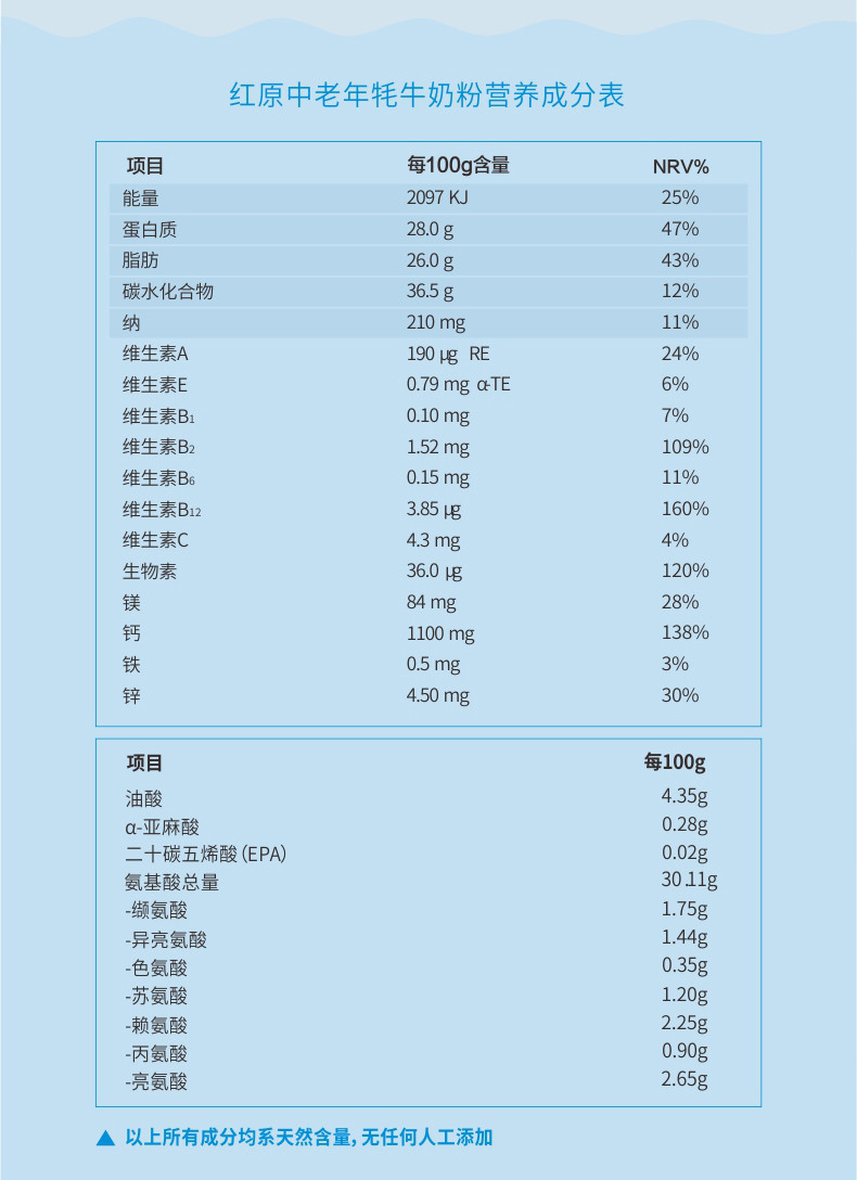 红原牦牛奶粉 中老年奶粉