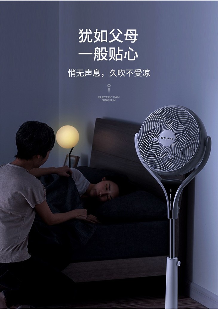 先锋 （Singfun）遥控电风扇蒲扇空气循环扇智能落地扇升降转页扇DP1802