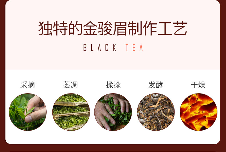 艺福堂 金骏眉红茶 武夷山桐木关原产红茶 无色素 蜜香耐泡 100g/盒