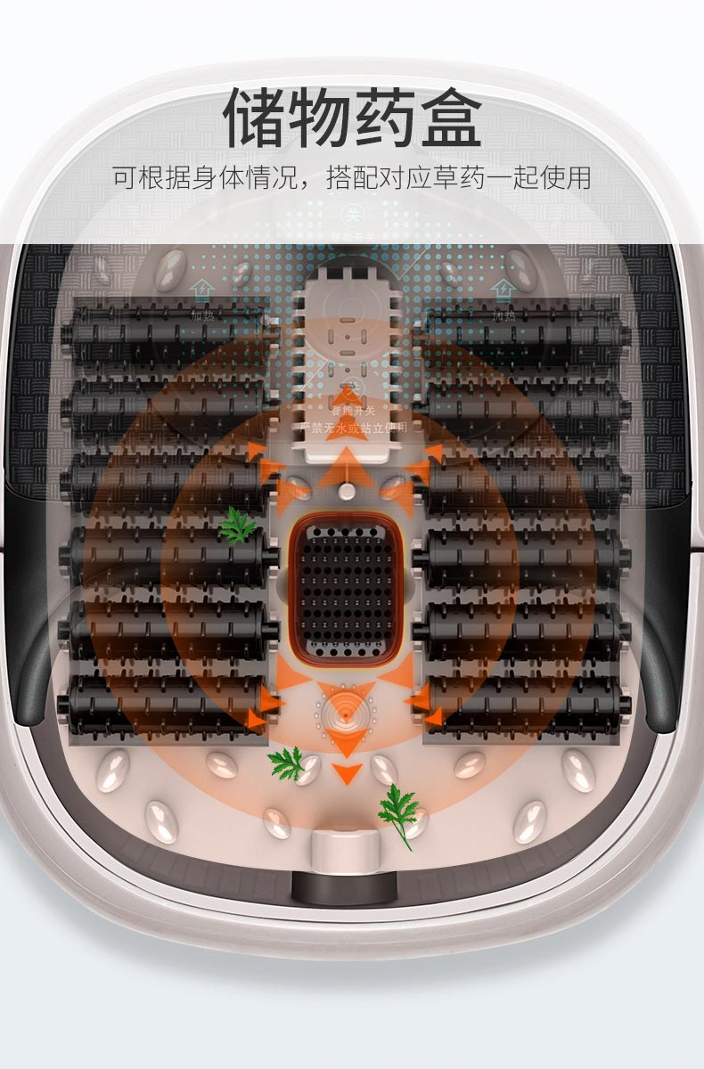 茗振 足浴盆器按摩洗脚盆电动加热泡脚桶家用恒温足疗机