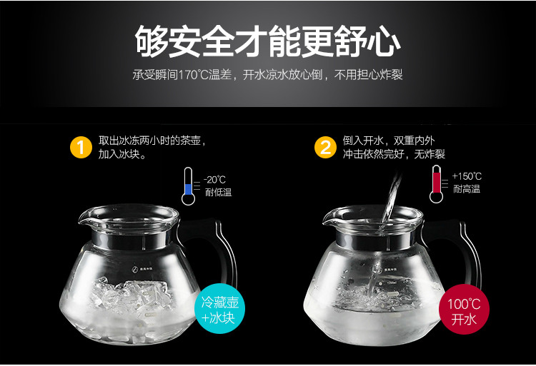紫丁香 耐热玻璃泡茶壶 开水煮茶壶套装玻璃养生壶直火壶花茶壶