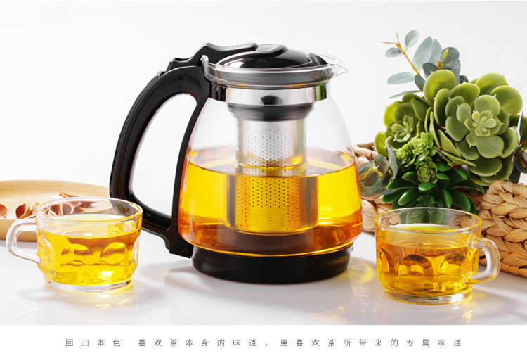 紫丁香  耐热玻璃过滤茶壶大容量水壶泡茶壶家用花茶壶红茶具