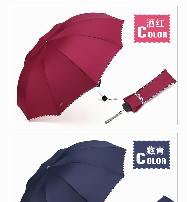 伞大号超大雨伞男女三人晴雨两用折叠学生双人黑胶防晒遮阳伞