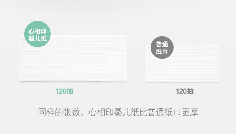 相印抽纸 婴儿专用纸巾卫生纸抽纸餐巾纸纸抽L码三层心相面巾纸18包整箱大幅