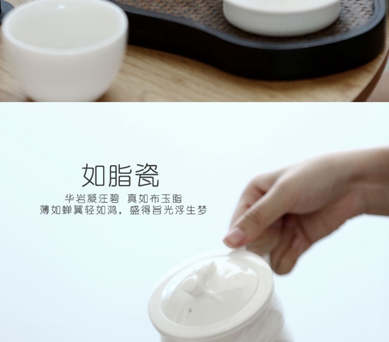 苏氏陶瓷（SUSHI CERAMICS）羊脂玉瓷高升茶壶德化白瓷功夫茶具泡茶壶
