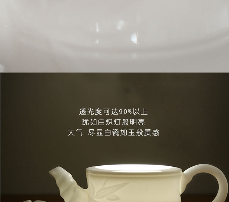 苏氏陶瓷（SUSHI CERAMICS）羊脂玉瓷高升茶壶德化白瓷功夫茶具泡茶壶