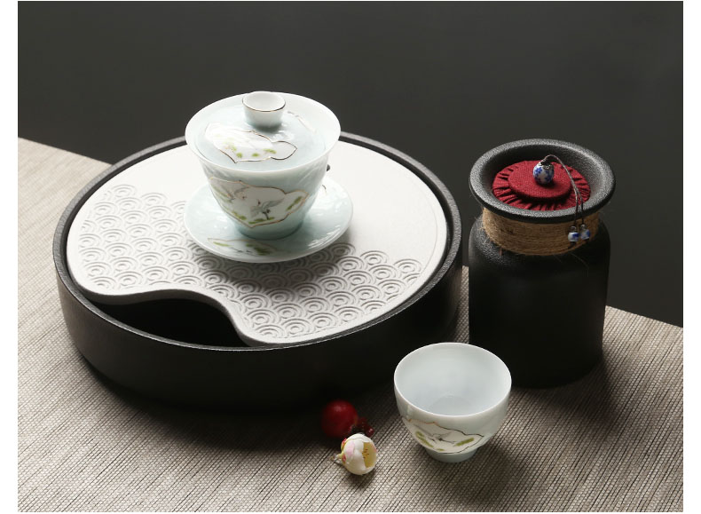 苏氏陶瓷（SUSHI CERAMICS）茶叶罐黑炭沙斗笠草帽储物罐（中号）