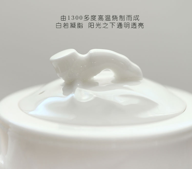 苏氏陶瓷（SUSHI CERAMICS）羊脂玉瓷高升茶壶德化白瓷功夫茶具泡茶壶