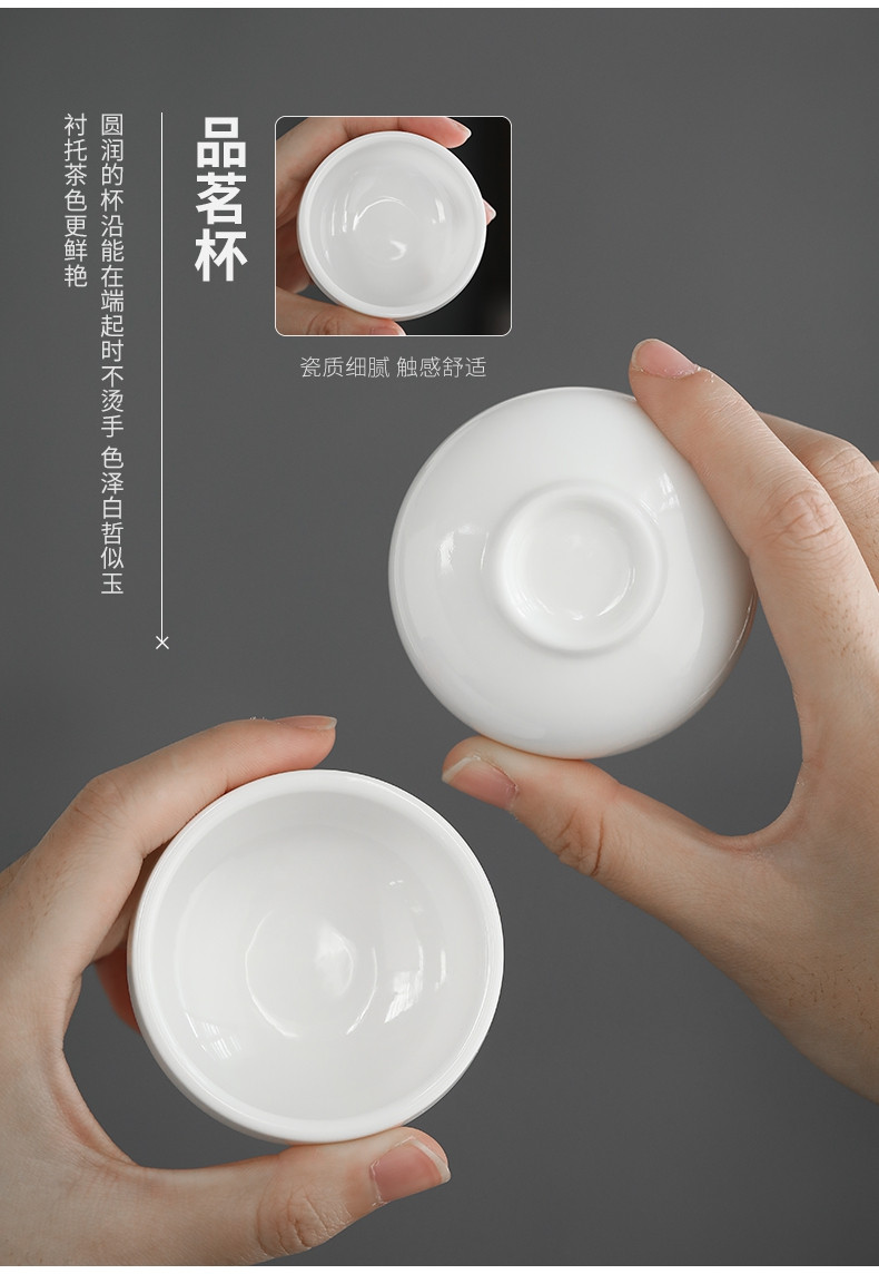 苏氏陶瓷 （SUSHI CERAMICS）羊脂玉茶具套装德化中国白功夫茶杯茶壶礼盒装