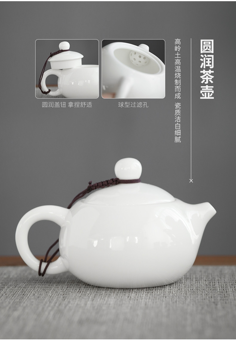 苏氏陶瓷 （SUSHI CERAMICS）羊脂玉茶具套装德化中国白功夫茶杯茶壶礼盒装