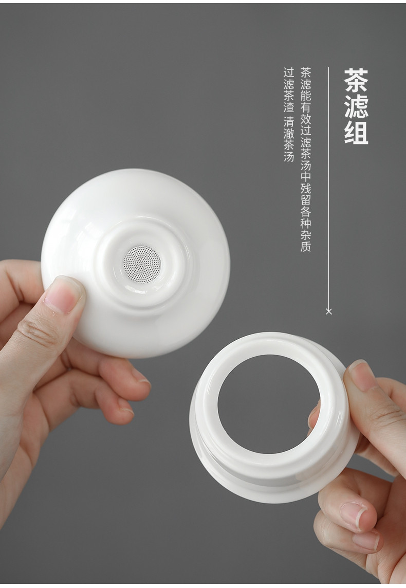 苏氏陶瓷 （SUSHI CERAMICS）羊脂玉茶具套装德化中国白功夫茶杯茶壶礼盒装