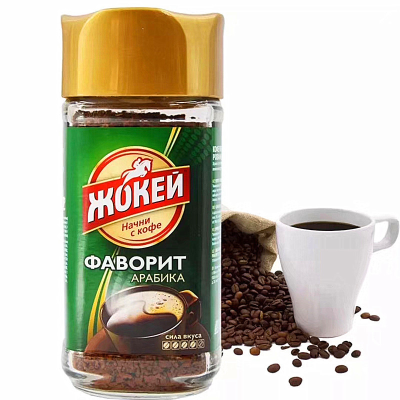俄罗斯进口纯咖啡速溶咖啡纯正骑士黑咖啡100克无糖原味黑咖啡包邮