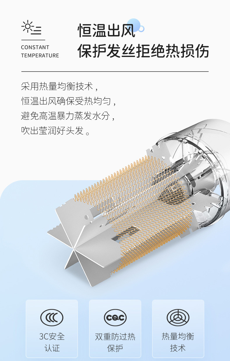 飞科/FLYCO 飞科电吹风机家用宿舍负离子护发可折叠大功率静音网红吹风筒6276