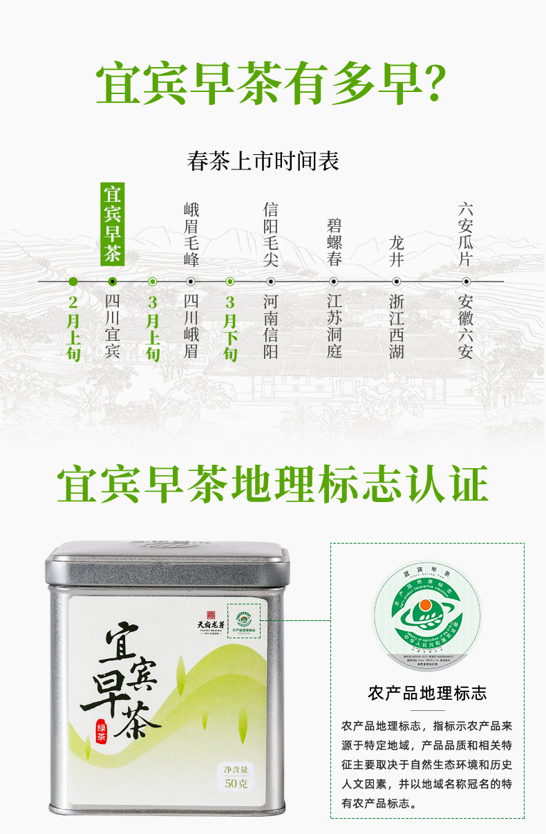 天府龙芽2022年新茶明前特级高山绿茶宜宾早茶50g