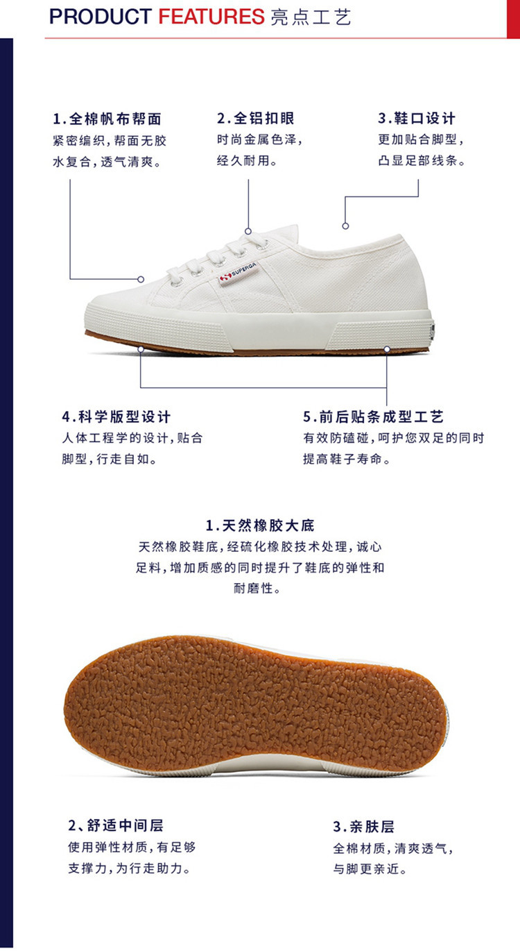 【邮乐自营】SUPERGA 内增高帆布鞋百搭女鞋经典爆款2750休闲小白鞋情侣款S003J70