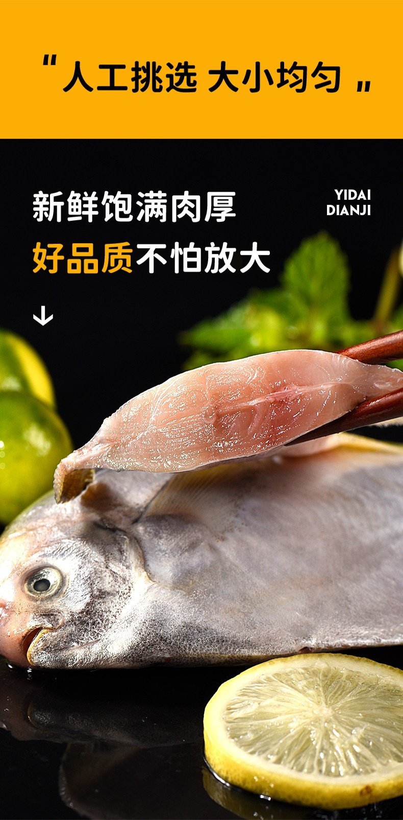 【邮乐自营】一袋惦记 鲜冻鲳鱼 500g（净重约5条）*3份 烤烤食材深海鱼顺丰冷链