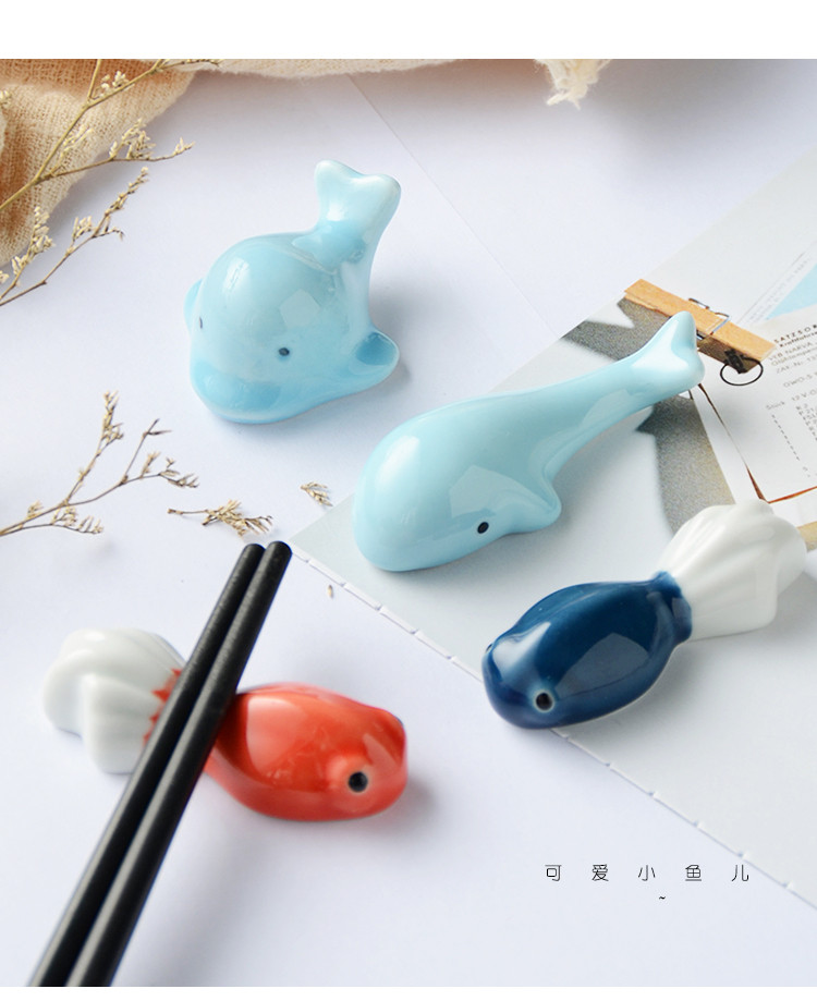 创意可爱动物笔架筷子托筷架家居小摆件摆饰陶瓷