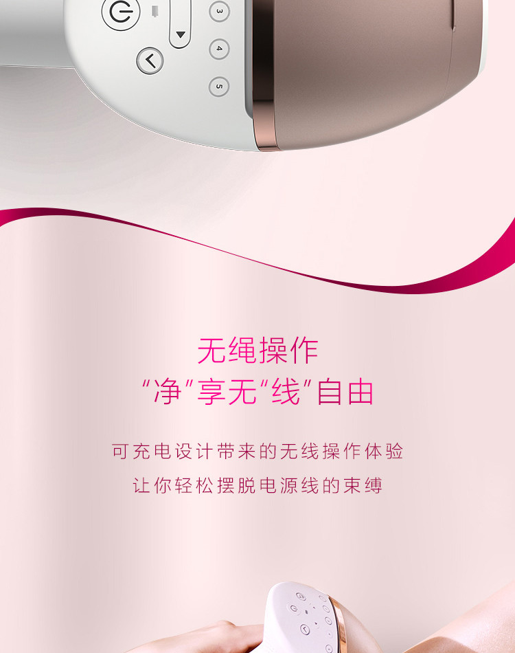 飞利浦（PHILIPS）Lumea智能脉冲光美肤仪丝滑美肌无绳全身适用BRI956/80 白色新品