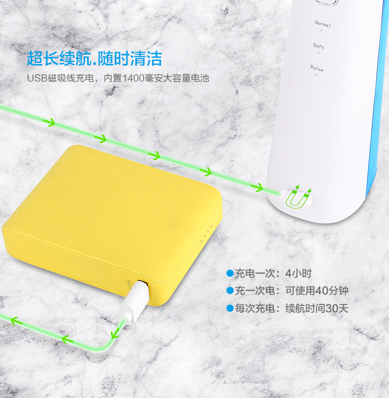 港德 冲牙器家用牙齿正畸水牙线清洁洗牙器牙结石便携式洁牙缝神器 ST-101A