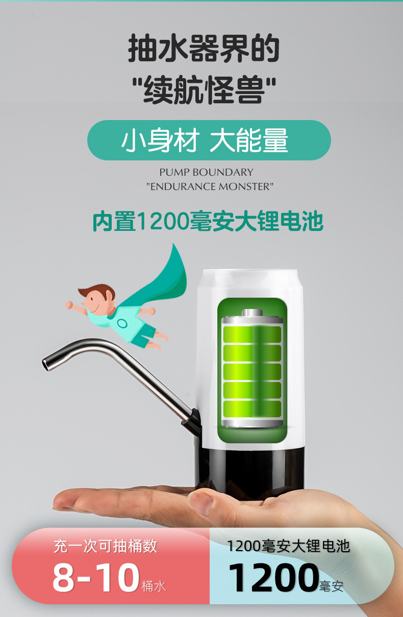 天喜/TIANXI 桶装水抽水器电动压水器自动吸水器  TBP202-01