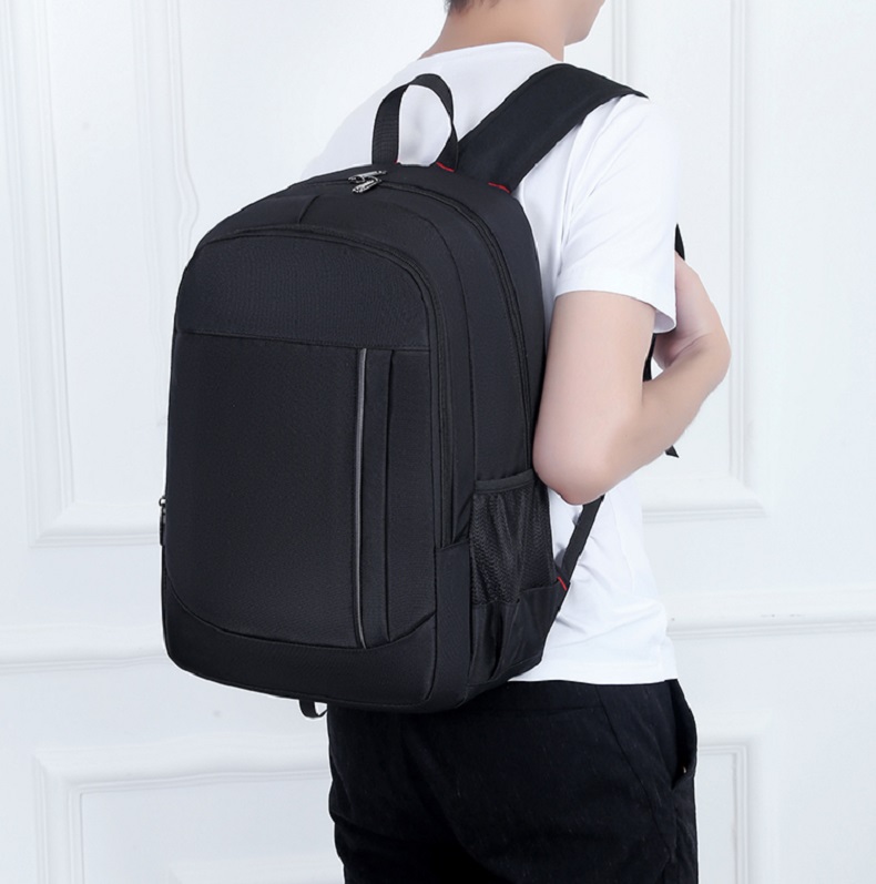 XOKY 男商务电脑包时尚潮流学生书包旅行包休闲小米双肩包2017黑色