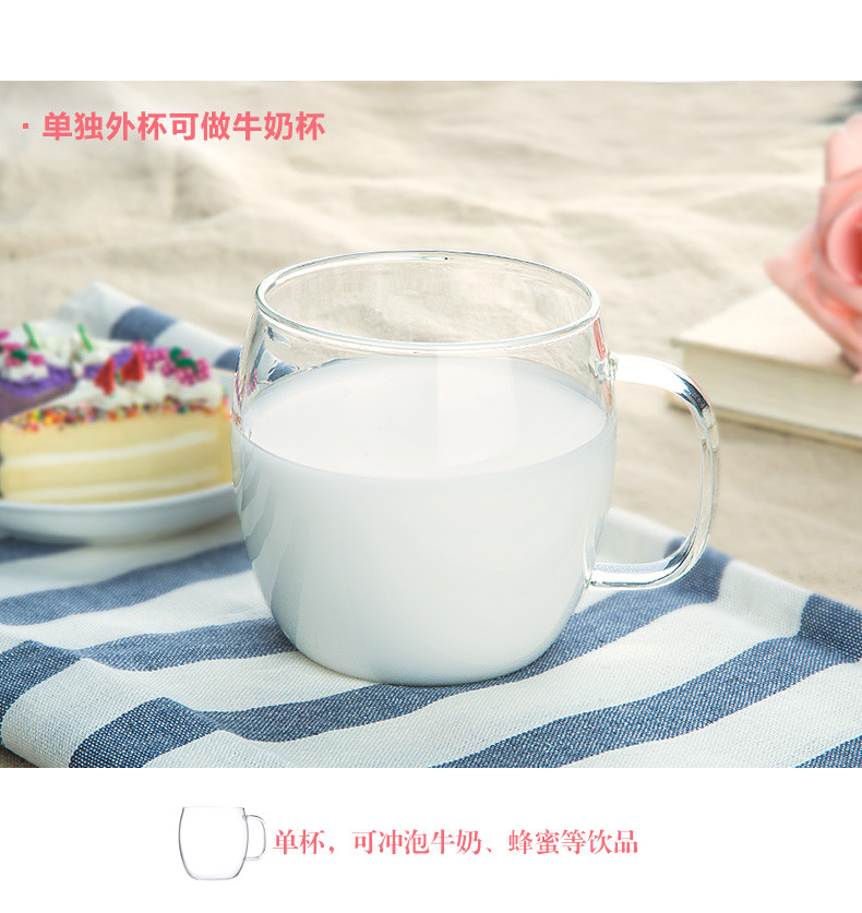 天喜（TIANXI）玻璃杯花茶杯带盖办公室过滤泡茶杯TBL02-450