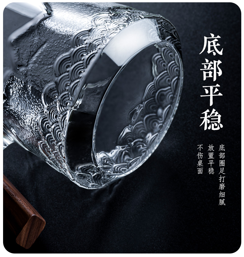 天喜(TIANXI) 茶水分离泡茶杯带盖过滤加厚玻璃茶杯TBL244-540