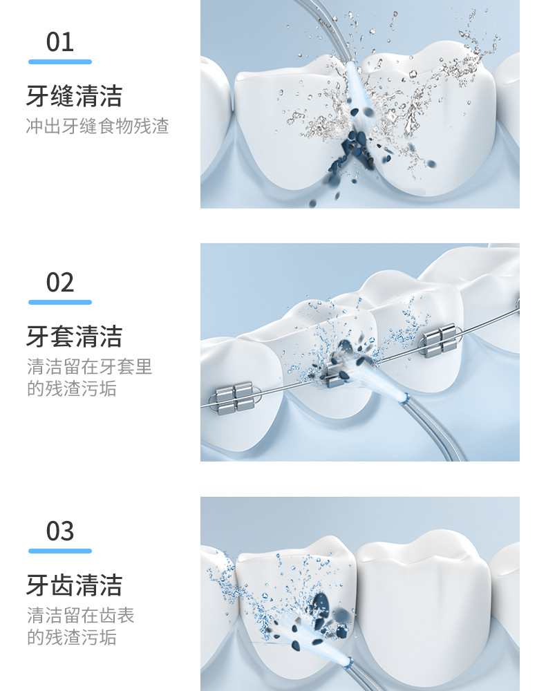 港德 冲牙器洗牙器牙齿清洁器剔牙神器 豪华款RD-A76-4