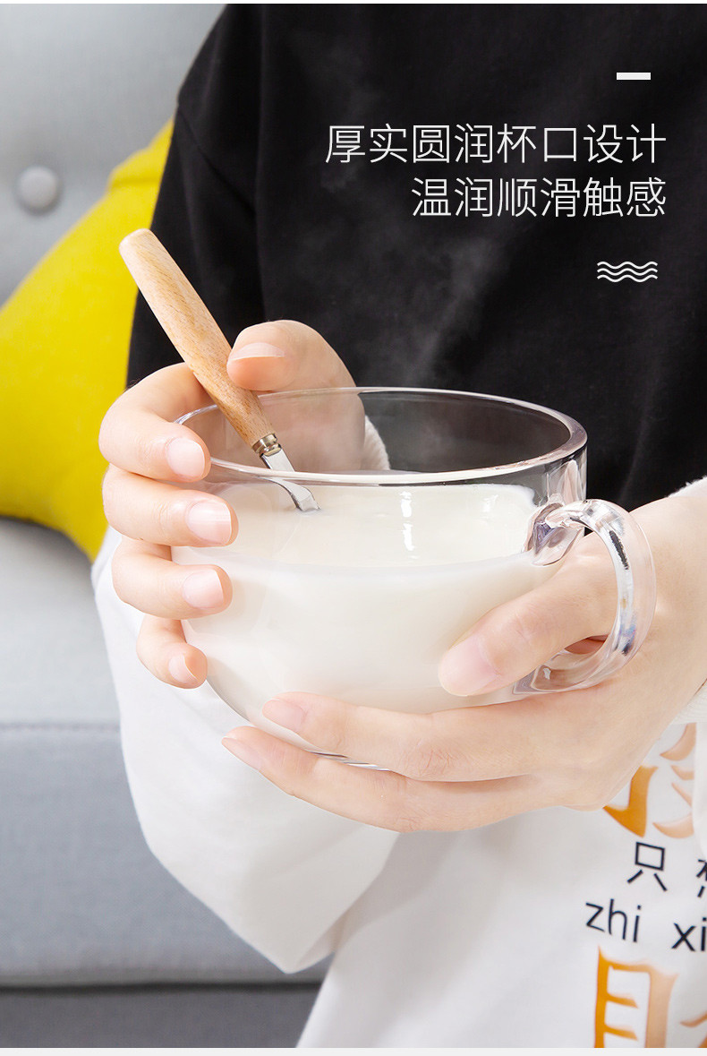 天喜（TIANXI）牛奶杯燕麦杯水杯咖啡杯 2只装