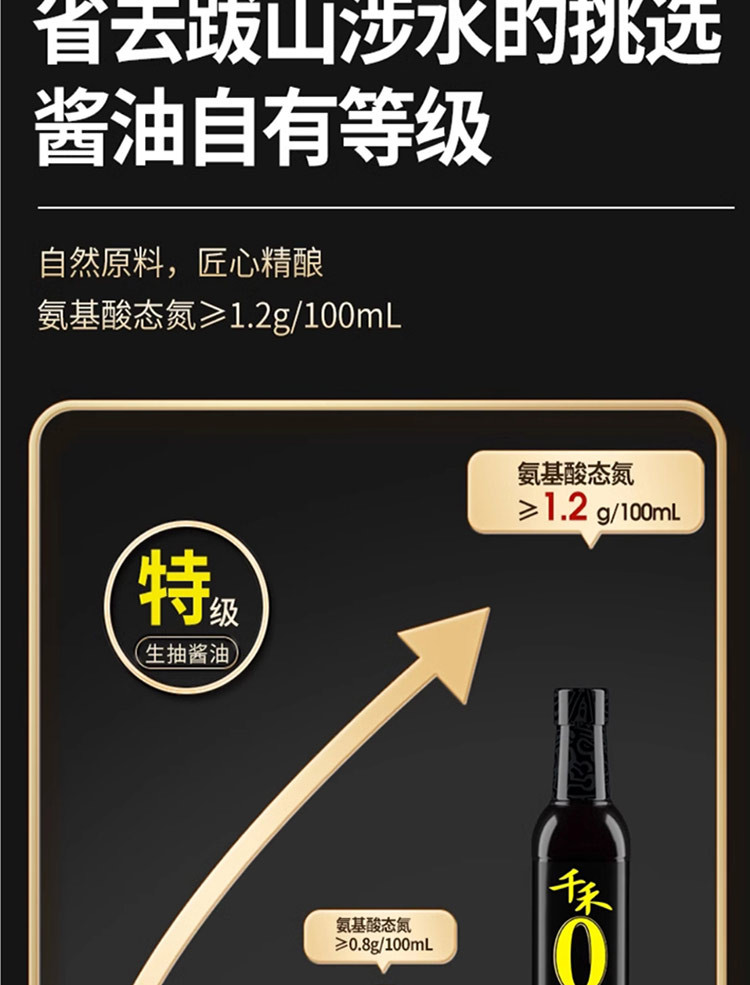 千禾 零添加酱油280天特级生抽500ml