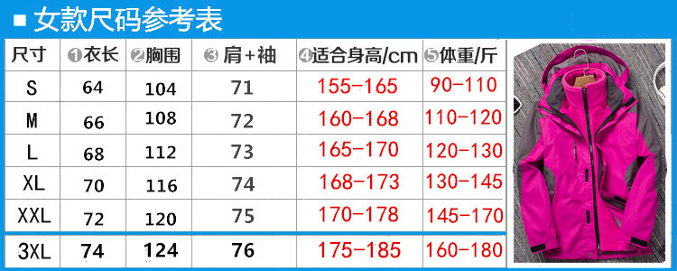 冬季户外潮牌冲锋衣男女三合一两件套加绒加厚防风防雨登山工作服