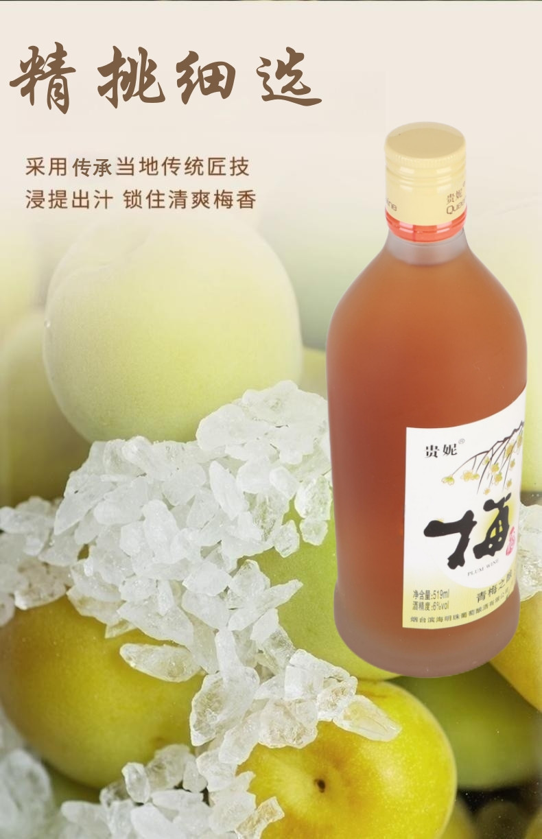 贵妮 六瓶 青梅酒杨梅酒蓝莓酒时尚果酒519ml*6