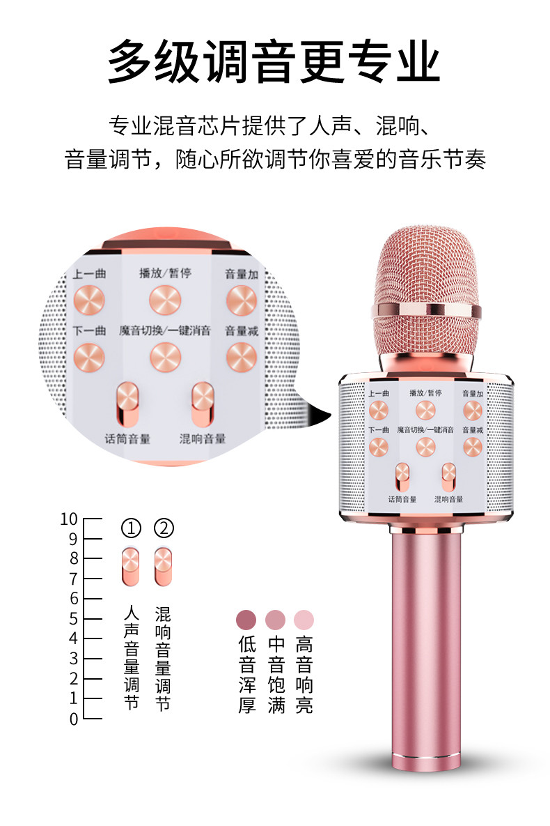 亨酷 全民K歌神器手机麦克风无线蓝牙家用唱歌儿童话筒音响一体手机电脑通用