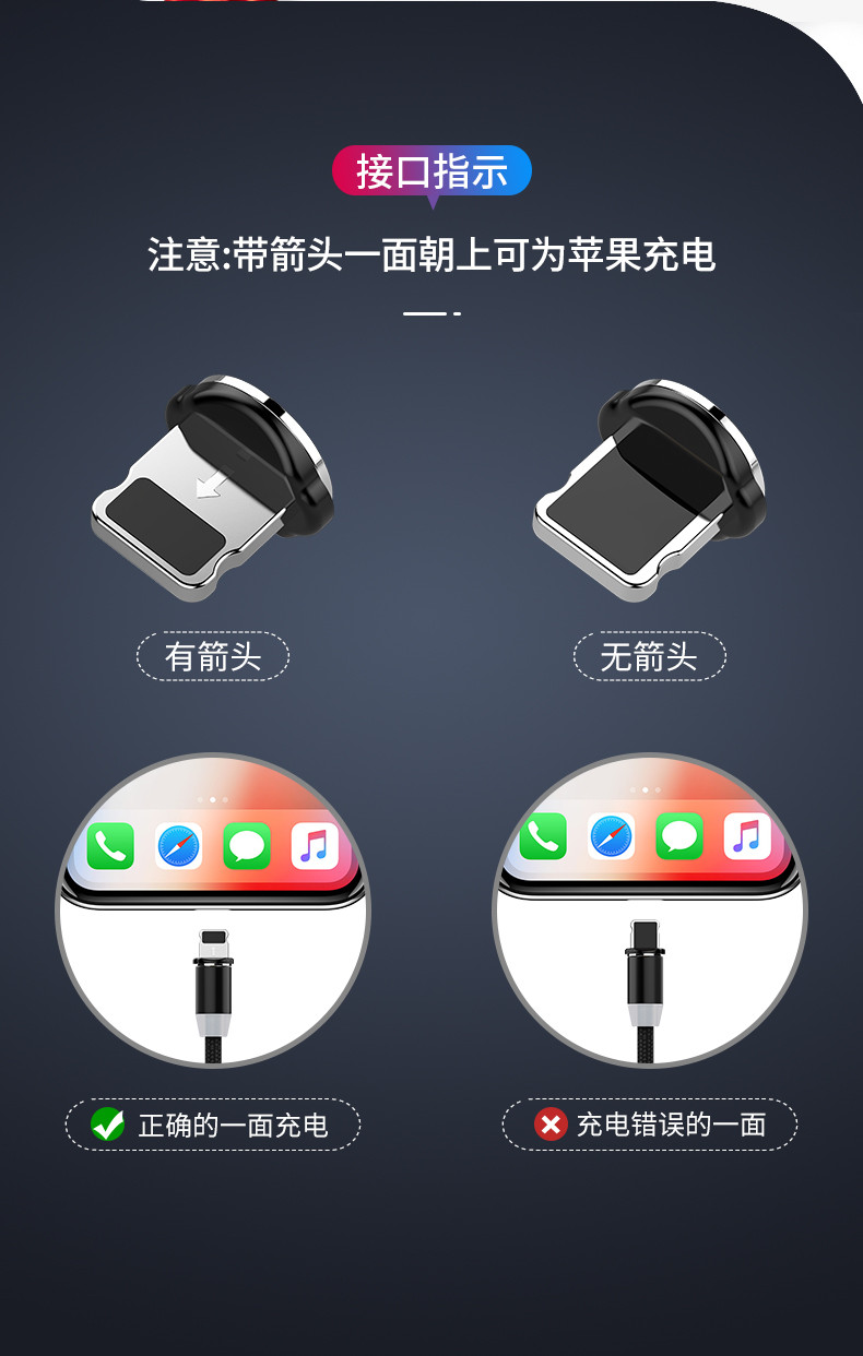 网红抖音同款磁吸数据线手机充电线苹果安卓type-c充电线强磁铁吸头快充充电器线全套