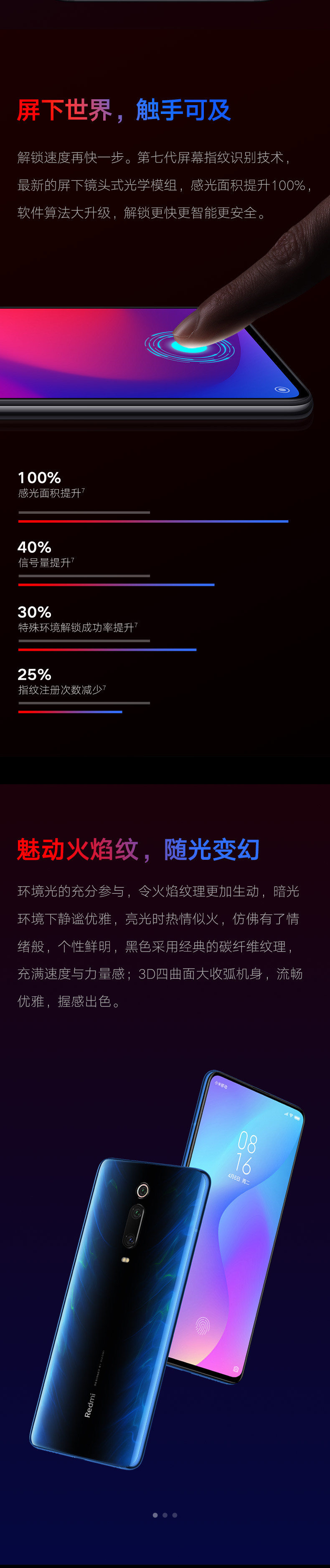 小米/MIUI Redmi 红米K20 4800万超广角三摄 第七代屏下指纹游戏智能手机 全网通手机